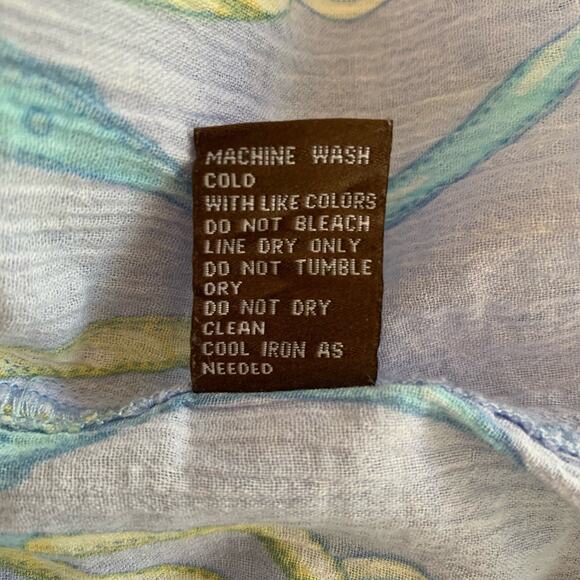 J McLaughlin Top Womens 4 Lavender Brushed Cotton Novelty Print Button Up Shirt - Picture 10 of 10